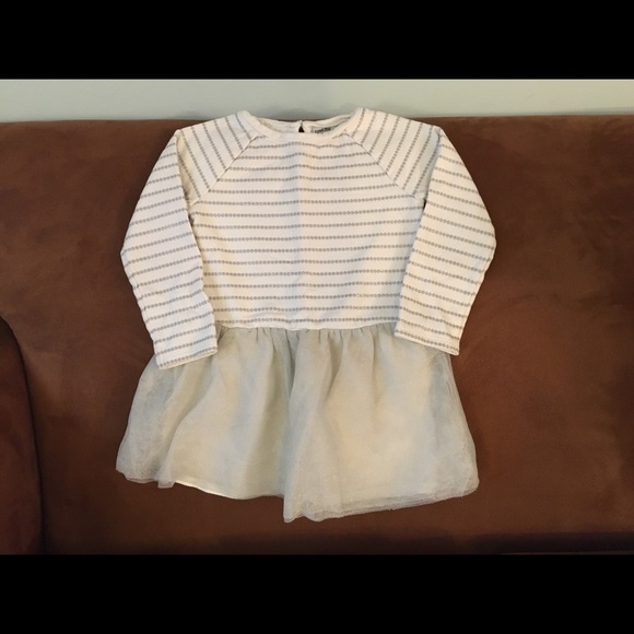 Oshkosh silver and white dress. - Picture 1 of 3